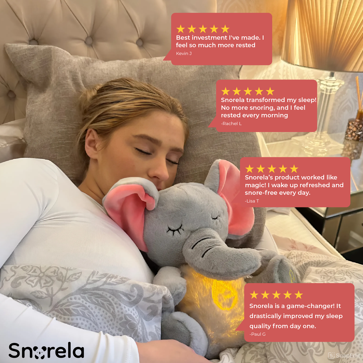 Snorela Sleep Calm Elephant Plush